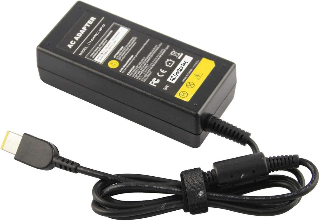 20V 3.25A 65Watt Rectangle USB Tip Laptop AC Adapter for Lenovo ThinkPad Edge E431 E531 11e L440 L540 S431 Laptop Charger with Power Cord