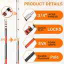 30FT High Reach Duster Cleaning Kit with 24FT Pole | 4-in-1 Tool Set with Universal Swivel Joint | High Ceiling Fan Cleaner, Microfiber Duster & Window Squeegee for Safe High-Reach Cleaning