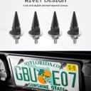 4PCS Motorcycle License Plate Bolts,License Plate Bolts and Nuts,Car Accessories Anti-Theft Spike Shape Fasteners Kit,Automotive Replacement,Suitable for Most Cars,Sedans,Motorcycles (Black)