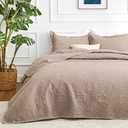 Love's cabin King Size Quilt Bedding Set Burlwood Bedspreads - Bed Lightweight Bedspread Comforter - Coin Pattern Bedding Coverlet for All Season - 3 Pieces (1 Quilt, 2 Pillow Shams)