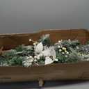 9ft Pre-lit Snowy Christmas Garland w/ Berries Poinsettia Flowers Timer