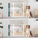 keny 36" Extra Tall Baby Gate for Doorways, Fits Openings 29.7" to 46" Wide, Auto Close Pressured Mounted Dog Gate for Stairs, No Drilling Easy Install Pet Gate, White