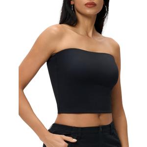 AJISAI Womens Double Lined Tube Tops Crop Going Out Tops Strapless Tank Summer Top 2025 (X-Small, Black) AJISAI Womens Double Lined Tube Tops Crop Going Out Tops Strapless Tank Summer Top 2025 (X-Small, Black)