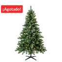 6.5' Pre-lit Christmas Tree with Clear+Multi LED, Douglas Fir, Galvanized Frame, Hinged, Includes Stand – Ideal Xmas Tree for Home & Office