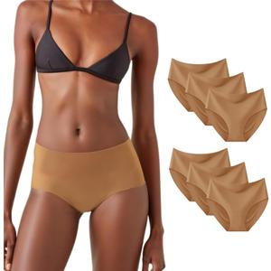 Women's Disposable Seamless Underwear Soft Stretch Briefs Invisible Panties for Travel Hospital Stays 6 Pack (M)