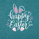Plus Size Easter Shirts for Women Happy Easter T Shirt Bunny Rabbit V Neck Tees Easter Long Sleeve Shirt Tops (3X-Large, Sky Blue)
