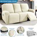 2026 Sofa Recliner Cover 5-Piece (69"-91") Super Soft Recliner Couch Covers with Big Pocket & Anti Slip Ties Stay in Place, Stretch Lazy Boy Reclining Couch Sofa Slipcover Durable Washable, Beige