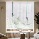 Light Filtering Temporary Blinds Cordless Shades Fabric Pleated Fabric Paper Curtains Easy to Cut and Install, White, 35" W x 59" H