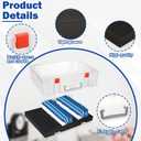 Foam Name Badge Holder with case (Holds 48 Badges) Foam Name Badge Holder Tray ID Badge Tray Organizer Clear Name Tag Holders for Desk Office School