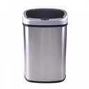 13 Gallon Kitchen Trash Can with Lid,Bathroom Motion Sensor Automatic Trash Can Touchless,Office Stainless Steel Trash Bin,50 Liter Oval Metal Garbage Can (Stainless Steel) (Sliver01)