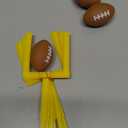Taiyin 9 Pcs Football Cake Decorations 6 Cake Goal Post Topper Field 3 Mini Sport Balls for Football Themed Birthday Party Event