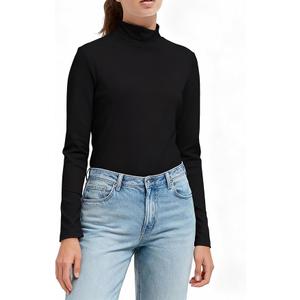 Hiverlay Women's Thermal Shirts Mock Neck Long Sleeve Tops Fleece Base Layer for Workout Athletic Warm Cold Weather Black L
