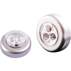 LED Battery Operated Wireless Touch Light Stick-on Push Light Night Light Ideal for Closets Cabinets Countertops or Utility Rooms Cordless Touch Lamp Batteries Not Included, Silver