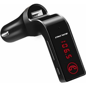 Bluetooth FM Transmitter for Car,TIANSHILI handsfree Bluetooth Receiver Car Kit with Mic/TF Card/USB Drive/AUX Play for iPhone,iPad and Other Android Phones-Black