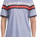 Men's Golf Polo Shirts Short Sleeve Dry Fit Performance Moisture Wicking Print Collared Golf Shirts for Men, L