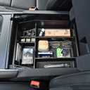 EDBETOS Center Console Organizer Compatible with Ford F150 2021-2023 Accessories (40/Console/40 Front-Seats ONLY) F-150 Armrest Box Interior Pallet Secondary Storage Box Insert Tray, Black