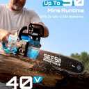 SEESII 40V Eectric Chainsaw Cordless 16 Inch, Battery Powered Chain Saw | 2×40v 4000mAh Batteries & Chargers, 2000W Brushless Motor,Auto Oiler, Battery Operated Saw for Tree Trimming, Wood Cutting