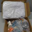 Gerrii 31 Pcs Christmas Village Figurines Decoration Set Lighted LED Christmas Village Houses with Figurines Snow Blanket Roll for Xmas Town Scene Desk Battery Operated Landscape Decor(Santa)