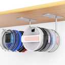 2Pack Tumbler Lid Organizer, Space Saver design for Tumbler/Stanley and Simple Modern Tumbler Lid With Self Strong Adhesive/Drilling, with Hook for Kitchen and Dining Storage Organization. (Silver)