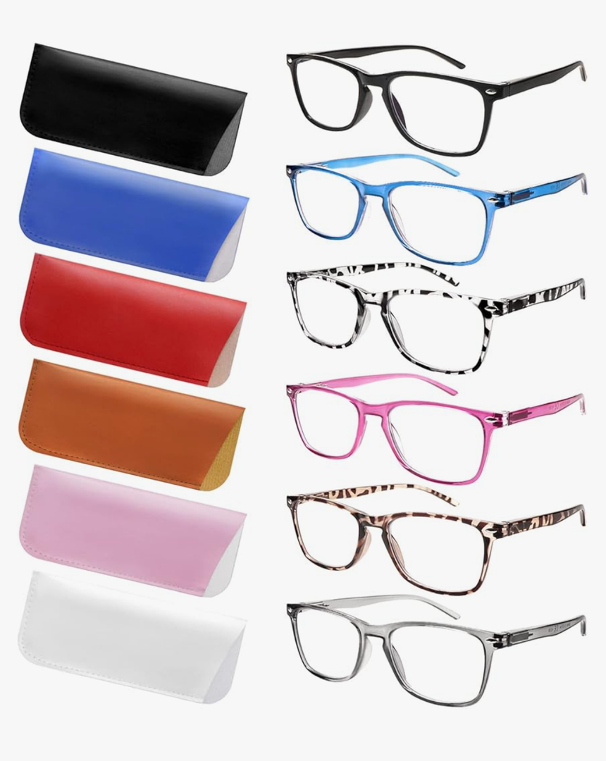 6 Pack Reading Glasses for Women Men, Spring Hinge Eyeglasses Blue Light Blocking Anti Eyestrain Computer Readers 2,25