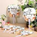 50 Pcs Forest Baby Shower Favors for Guests Fans Party Supplies Hand Plastic Handheld Fans Baby Shower Party Decor for Toddler Gender Reveal Gifts(Multicolored)