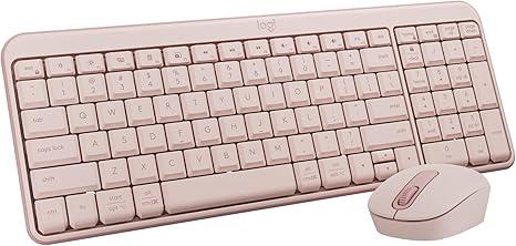 Logitech MK250 Bluetooth Wireless Mouse and Keyboard Combo: Fast & Easy Connectivity, Compact Wireless Keyboard, Ambidextrous Mouse, Durable Build - Windows/MacOS - Rose