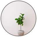 COHMJJY 23.6 Inch Circle Mirror with Brushed Metal Frame Round Bedroom Mirror Wall-Mounted Hanging Modern Decorative for Bathroom, Living Room, ...