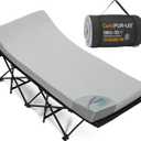 Camping Cot Pad 2 Inch Memory Foam, Camping Pad for Folding Cot and Foldable Cot, Portable Roll Up Camp Gear for Car Camping Travel Tent, Non-Slip Waterproof Bottom, Removable Cover, Pad Only