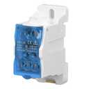DIN Rail Distribution Box,690V 125A Positions Screw Terminal Block Junction Box Breaker Box Circuit Breaker Distribution Box for Various Power Distribution Needs (Blue, 125A)