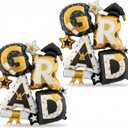 2 x Graduation Balloons 2026 Decorations, 2 PCS Large GRAD Foil Letter Balloons Black Gold Congrats Grad Party Supplies for Class of 2026 Celebration Indoor Outdoor Photo Props