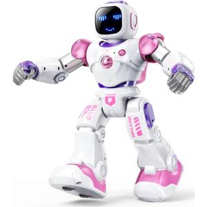 Ruko 1088 Smart Robot Toys for Kids, Large STEM Programmable Interactive RC Robot with Voice Control, App Control, Gifts for Boys & Girls Age 4 5 6 7 8 9, Pink