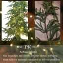 MISSPIN Christmas Garland with Lights, Real Touch Winter Pine Garland, Green Artificial Greenery Garland for Table, Mantle, Wall, Indoor, Outdoor Christmas Decorations (9FT)