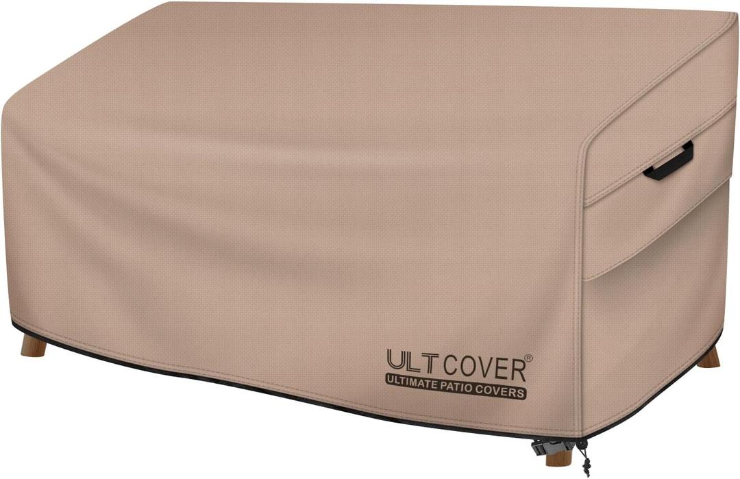 ULTCOVER Patio Furniture Sofa Cover 60W x 35D x 35H inch Waterproof Outdoor 2-Seater Loveseat Cover (Brown-35"Deep)
