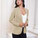 Ahlaray Women's Blazer Business Casual Lapel Collar Long Sleeve Open Front Work Office Suit Jackets Blazer, Medium, Apricot