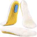 Ailaka Sheepskin Sport Wool Insoles for Women & Men, Premium Thick Fur Fleece Replacement Warm Inserts for Shoes Boots Slippers Sneakers (1 Pair)