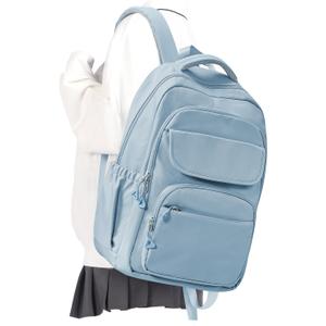 Cute School Backpack for Teens Girls Boys Waterproof School Bag Basic Backpack for College Students Multi Pocket Backpack Lightweight Casual Daypack Backpacks for Women MenBlue