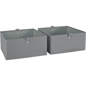 RiverRidge Kids 2pc Folding Storage Bins Set - 10.5 Bin Organizers with Handles - Gray Closet Organizer and Storage for Toys, Games, Shoes - Foldable Cube Storage Organizer Bins for Playroom, Nursery