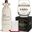 Best 2026 Gifts for Retiring Women & Men, Not My Problem Anymore, Funny Stemless Wine Glass - Retirement Gift for Coworkers, Teachers, Mom & Dad -267