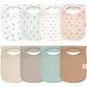 8-Pack Baby Bibs for Boys, Girls - Pullover Bibs for Drooling Teething Baby Girl & Boy Toddler, Newborn, Soft & Absorbent, Cute Colors, Large Torso Coverage Keep Infant Clean & Dry (Roarsome)