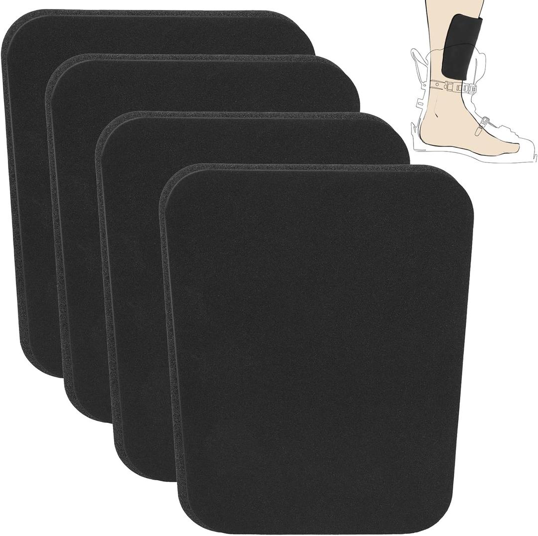 4 Pcs Snowboard Shin Pads 6.5x5 Inch, Thickened Foam Ski Shin Guards, Self-Adhesive & Cuttable Ski Boot Liner Pads for Shin Bang Protection in Snowboard & Skiing Sports