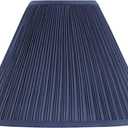 Aspen Creative 33170, Mushroom Pleated Traditional Dark Blue Spider Lamp Shade, 6-1/2" Top x 15" Bottom x 11" Slant