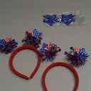 4 PCS Patriotic Party Accessories - Independence Day Headband, Star Sunglasses, Red White Blue Party Favors and Memorial Day Supplies, Missing One Star Sunglasses