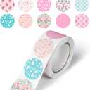 2 x 500Pcs Pink Merry Christmas Stickers - Party Supplies Winter Holiday Roll Sticker Pink Stickers Decoration for Xmas Candy Bag,Gift Boxes Party Favors