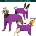 Kuoser Dog Surgery Suit Female Spay, Dog Recovery Sleeves for Front Legs, Prevent Licking Recovery Suit for Dogs, Pet Surgical Suit Doggie Onesie, Puppy Elbow Protector for Leg Injuries and Joint Pain (Purple)