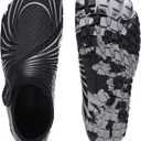 Jakcuz Athletic Water Shoes for Women Men Quick Dry Upstream Swimming Diving Beach Sport Walking Fashion Sneakers (Black)