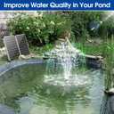 Antfraer 55W Solar Pond Filter with Water Pump, Solar Pond Filter Box with with 580GPH Pump & Fountain Kit for Outdoor Ponds Gardens Fountains Waterfalls Water Features