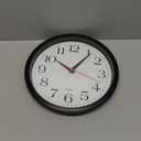 Bernhard Products Black Wall Clock Silent Non Ticking 10 Inch Quality Quartz Battery Operated Round Easy to Read Home/Office/Kitchen/Classroom/School Clock Sweep Movement