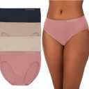 ELLEN TRACY Womens High Cut Brief Panties Breathable Seamless Underwear 4-Pack Multipack (Regular & Plus Size) (2X)