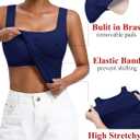Avidlove Womens Built in Bra Tank Tops Double Lined U Neck Strechy Basic Summer Trendy Going Out Top