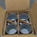 famiware Nature Coffee Mugs Set of 4, 14 oz Coffee Mug Set, Coffee Cups with Handle for Coffee, Tea, Cocoa and Milk, Microwave and Dishwasher Safe, Light Blue